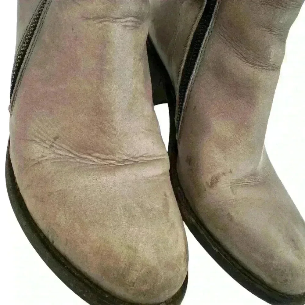 AGL Double Zipper Gray Ankle Boots Sz 8 EU 38 Pre loved